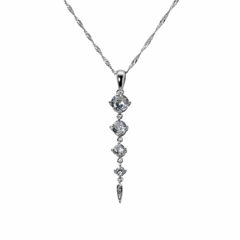 Twisted Curb Kette Halskette 1, 5 Mm Anhänger Lang Zirkon 925 Sterling Silber Damen von GIIOAS