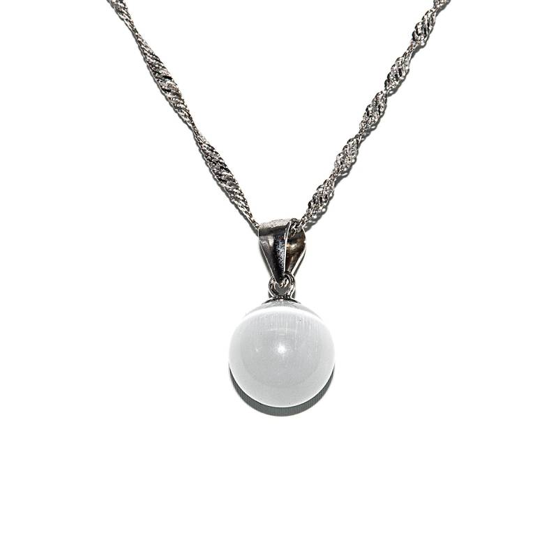 Twisted Curb Kette Halskette 1, 5 Mm Perlenanhänger Cat Eye - Tigerauge Türkis 925 Sterling Silber Damen Herren 10Mm Perlen von GIIOAS