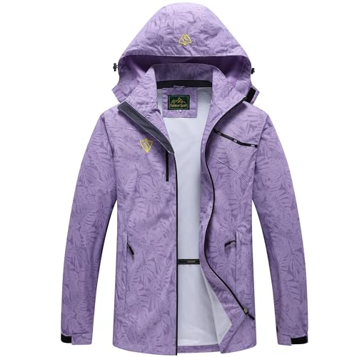 GIISAM Wasserdichte Regenjacke für Damen, leicht, winddicht, durchgehender Reißverschluss, verstaubarer Herbst-Regenmantel, Windbreaker mit Kapuze, Mp-lila, Medium GIISAM Wasserdichte Regenjacke für Damen, leicht, winddicht, durchgehender Reißverschluss, verstaubarer Herbst-Regenmantel, Windbreaker mit Kapuze, Mp-lila, Medium von GIISAM
