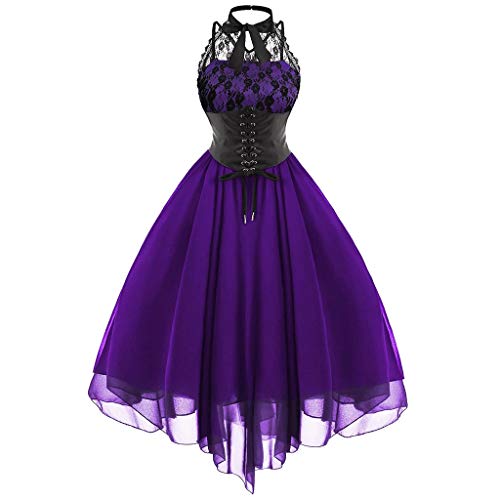 GIIWAKI Halloween Kostüm Damen Braut Festliche Kleidung Damen Halloween Kleider Schwarzes Kleid Damen Halloween Maid Cosplay Gothic Oberteil Damen Corsagenkleid Brautkleid Halloween Gothic Kleidung von GIIWAKI