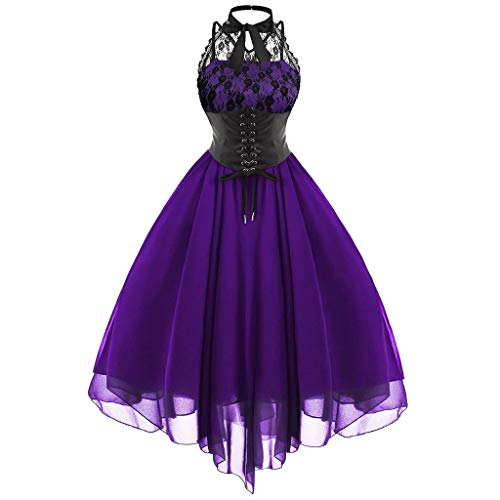 GIIWAKI Verkleidung Halloween Damen Maid Kostüm Kleid Weihnachten Outfit Geist Joker Vampir Mittelalter von GIIWAKI