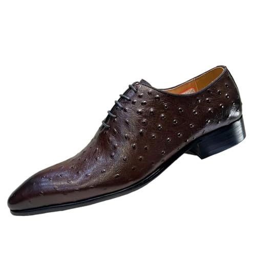 Business Schuhe Herren Brogue Oxfords Lace-Up Autumn Winter Dress Shoes Formal Business Office Shoes with Buckle for Wedding(Coffee,41) von GIJMZY