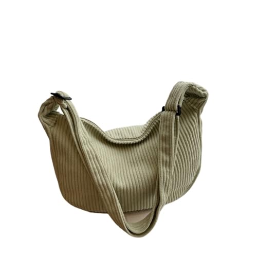 GIJMZY Cord Tasche Damen 2PC Casual Light Cord Hobos Schultertaschen for Frauen Einfache Einfarbige Damen Umhängetasche Mode Weibliche Reise Handtaschen Tote(Green) von GIJMZY