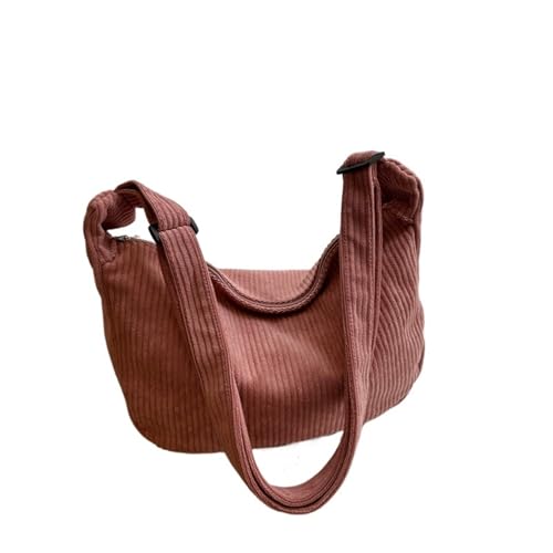GIJMZY Cord Tasche Damen 2PC Casual Light Cord Hobos Schultertaschen for Frauen Einfache Einfarbige Damen Umhängetasche Mode Weibliche Reise Handtaschen Tote(Pink) von GIJMZY
