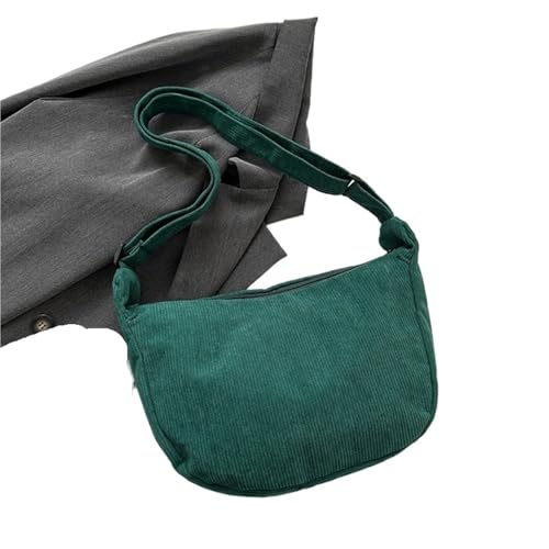 GIJMZY Cord Tasche Damen Cord-Umhängetaschen For Damen, Große Kapazität, Umhängetasche, Modische Geldbörse Und Handtaschen, Einfarbig(Green) von GIJMZY