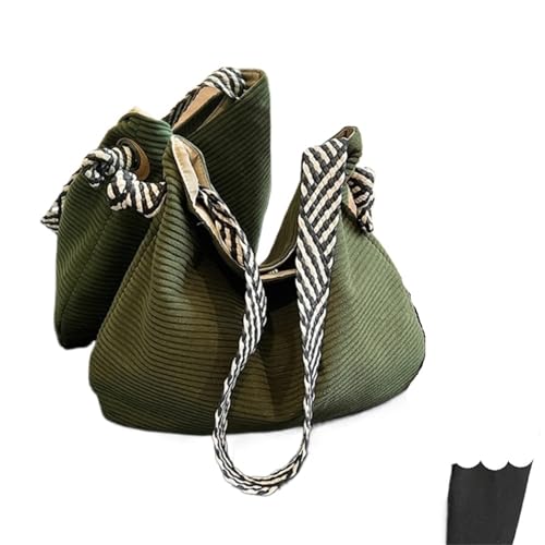 GIJMZY Cord Tasche Damen Lässige Cord Hobo Schultertasche, Minimalistische Einfarbige Handtasche, All-Match Retro Tasche Luxus Designer Handtasche Schultertasche(Beige) von GIJMZY