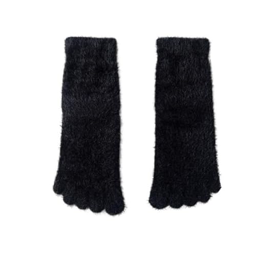 GIJMZY Flauschige Socken 2 STÜCK Damen Dicke Fünf-Finger-Socken Winter Warme Korallenvlies Flauschige Zehensocken Gestreifte, weiche, gemütliche Strumpfwaren Mädchen Weibliche Bodenhausschuhe(Black) GIJMZY Flauschige Socken 2 STÜCK Damen Dicke Fünf-Finger-Socken Winter Warme Korallenvlies Flauschige Zehensocken Gestreifte, weiche, gemütliche Strumpfwaren Mädchen Weibliche Bodenhausschuhe(Black) von GIJMZY