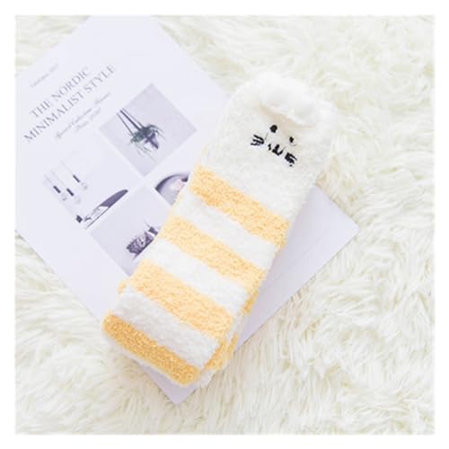 GIJMZY Flauschige Socken 2 STÜCK Tierische Thermomodellierungsstrümpfe Damen Weichkorallen Fleece Kniestrümpfe Mädchen Niedliche Bögen(Rabbit) von GIJMZY