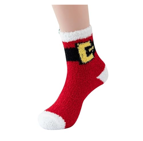 GIJMZY Flauschige Socken 2 STÜCK Weihnachtssocken Korallenvlies Winterplüsch Verdickte warme Haftbodensocken Männer und Frauen Paarsocken Schlafsocken Geschenk(14) von GIJMZY