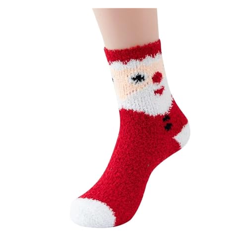 GIJMZY Flauschige Socken 2 STÜCK Weihnachtssocken Korallenvlies Winterplüsch Verdickte warme Haftbodensocken Männer und Frauen Paarsocken Schlafsocken Geschenk(16) von GIJMZY