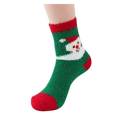 GIJMZY Flauschige Socken 2 STÜCK Weihnachtssocken Korallenvlies Winterplüsch Verdickte warme Haftbodensocken Männer und Frauen Paarsocken Schlafsocken Geschenk(19) von GIJMZY