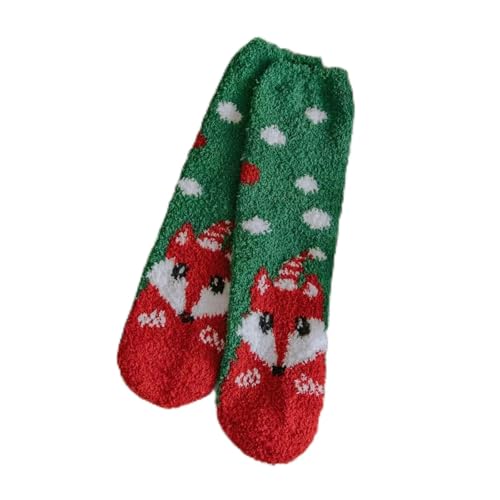 GIJMZY Flauschige Socken 2 STÜCK Weihnachtssocken Korallenvlies Winterplüsch Verdickte warme Haftbodensocken Männer und Frauen Paarsocken Schlafsocken Geschenk(2) von GIJMZY