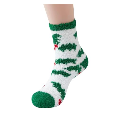 GIJMZY Flauschige Socken 2 STÜCK Weihnachtssocken Korallenvlies Winterplüsch Verdickte warme Haftbodensocken Männer und Frauen Paarsocken Schlafsocken Geschenk(22) von GIJMZY