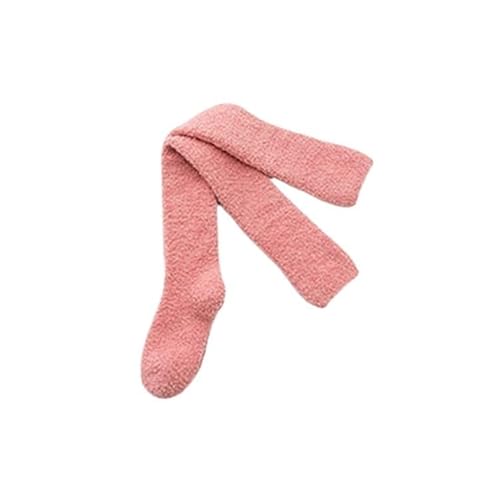 GIJMZY Flauschige Socken 2PC Winter Warme Dicke Korallen Fleece Socken Frauen Strümpfe Casual Oberschenkel Hoch Über Knie Hohe(Pink) von GIJMZY