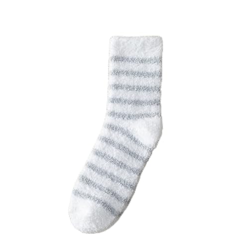 GIJMZY Flauschige Socken 3PC Patchwork Gestreiften Mann Socke Korallen Fleece for Männer Socken Crew Weiß Baumwolle Koreanische Weiche Strumpfwaren Herbst Winter Casual komfort(1) von GIJMZY
