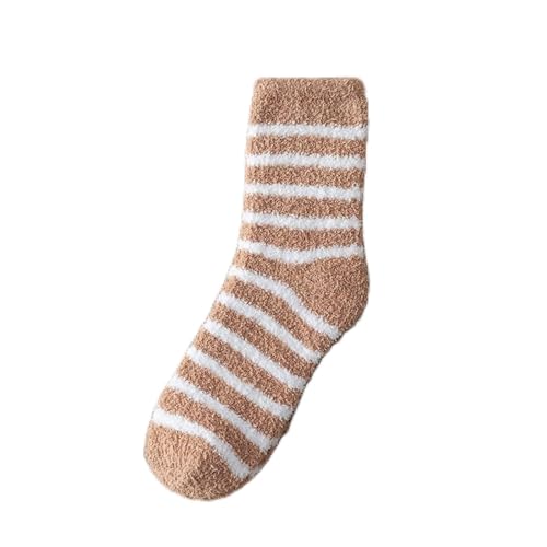 GIJMZY Flauschige Socken 3PC Patchwork Gestreiften Mann Socke Korallen Fleece for Männer Socken Crew Weiß Baumwolle Koreanische Weiche Strumpfwaren Herbst Winter Casual komfort(3) von GIJMZY