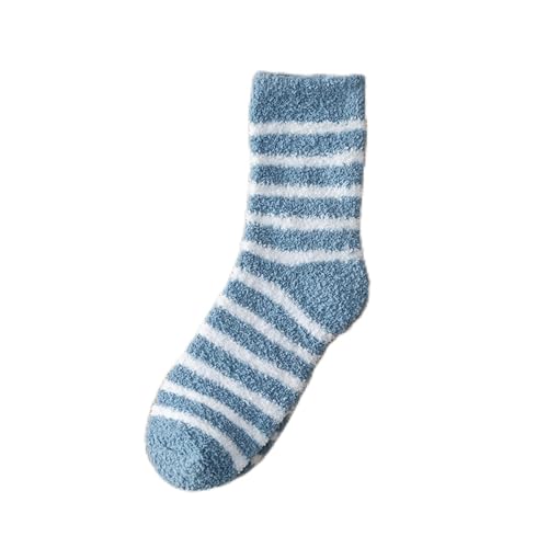GIJMZY Flauschige Socken 3PC Patchwork Gestreiften Mann Socke Korallen Fleece for Männer Socken Crew Weiß Baumwolle Koreanische Weiche Strumpfwaren Herbst Winter Casual komfort(5) von GIJMZY