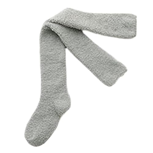 GIJMZY Flauschige Socken Winter Warme Oberschenkel Hohe Strümpfe Frauen Korallen Fleece Weichen, Flauschigen Knie Socken Candy Farbe Weibliche Lange Strümpfe(E) von GIJMZY