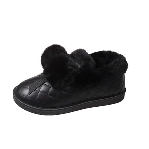 GIJMZY Schneestiefel Damen Damen Schneestiefel Damenschuhe Winter Warm Bequem Ball Freizeitstiefel Plüsch High Top Winterstiefel(Black,40) von GIJMZY