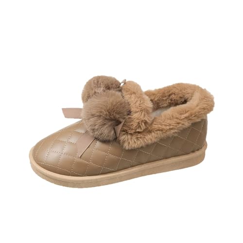 GIJMZY Schneestiefel Damen Damen Schneestiefel Damenschuhe Winter Warm Bequem Ball Freizeitstiefel Plüsch High Top Winterstiefel(Brown,40) von GIJMZY