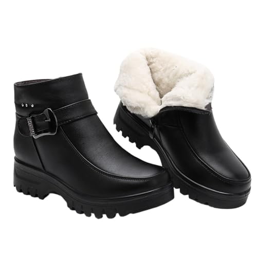 GIJMZY Schneestiefel Damen Mode Winter Frauen Stiefeletten Weibliche Dicken Plüsch Warme Schnee Stiefel Wasserdicht Nicht-slip Booties(7.5) von GIJMZY