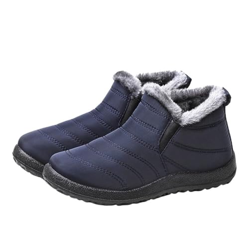 GIJMZY Schneestiefel Damen Schnee Stiefel Frau Plüsch Frau Schuhe Plattform Schuhe Frauen Mid frauen Hohe Stiefel Mode Winter Stiefel(Blue,37) von GIJMZY