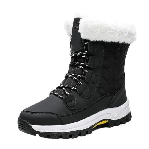 GIJMZY Schneestiefel Damen Winter Frauen Outdoor Snowboard Schuhe Stiefeletten Schnee Warm Dicken Plüsch Schnee Stiefel Wasserdicht Nicht-Slip Dame Hohe Stiefel schnee Stiefel(Black,Color-31) von GIJMZY