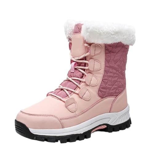 GIJMZY Schneestiefel Damen Winter Frauen Outdoor Snowboard Schuhe Stiefeletten Schnee Warm Dicken Plüsch Schnee Stiefel Wasserdicht Nicht-Slip Dame Hohe Stiefel schnee Stiefel(Pink,Color-32) von GIJMZY