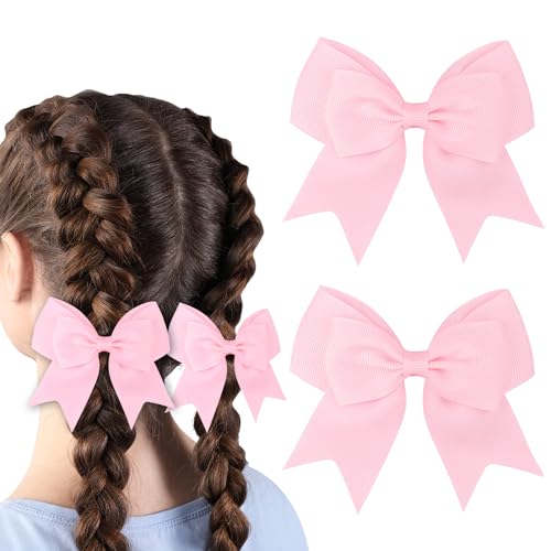 2 Stück Schleifen-Haarspange, Mädchen-Haarschleifen, französische Haarschleifen für Frauen, große Satin-Haarschleife-Clip, seidige Haarspange, rosa Haarschleife für Frauen und Mädchen von GIKPAX