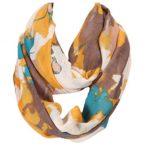 Gil SSC XXL LOOP SCHAL SCHLAUCHSCHAL RUNDSCHAL HALSTUCH TÜCHER AUSWAHL HERBST WINTER 2020-2021 (Trend Muster Senf Creme Beige Petrol) von GIL-DESIGN
