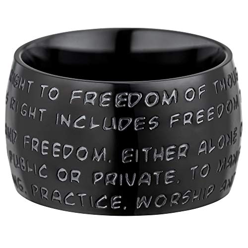 GILARDY GHR-R1BK20 Human Rights Ring R1 Edelstahl Gravur | Schmuck Menschenrechte (Black, 63 (20.1)) von GILARDY