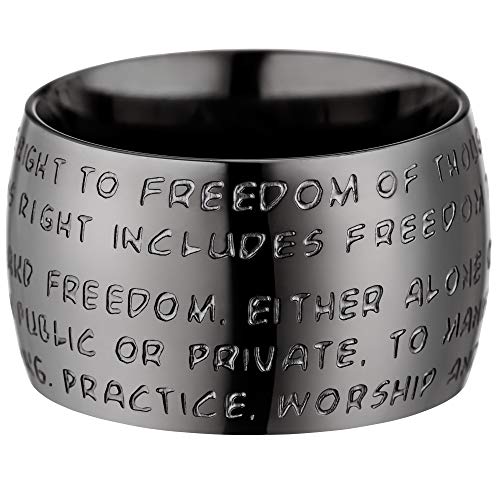 GILARDY GHR-R1DG20 Human Rights Ring R1 Edelstahl Gravur | Schmuck Menschenrechte (Dark Grey, 63 (20.1)) von GILARDY