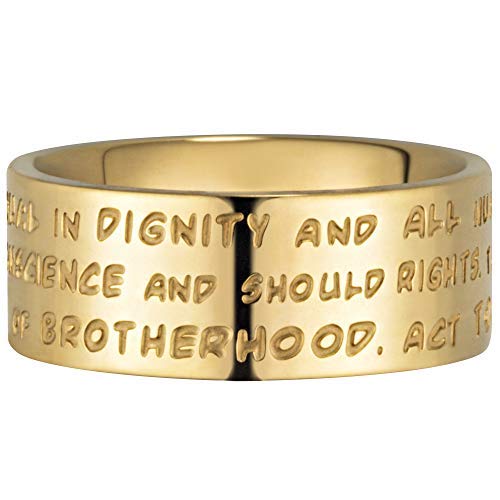 GILARDY GHR-R4YG17 Human Rights Ring R4 Edelstahl Gravur Menschenrechte (Yellowgold, 53 (16.9)) von GILARDY
