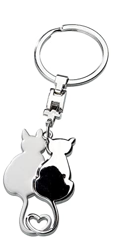 GILDE Schlüsselanhänger " KATZENPAAR " Keychain Schlüsselhalter Anhänger Katze 10 x 3cm von GILDE