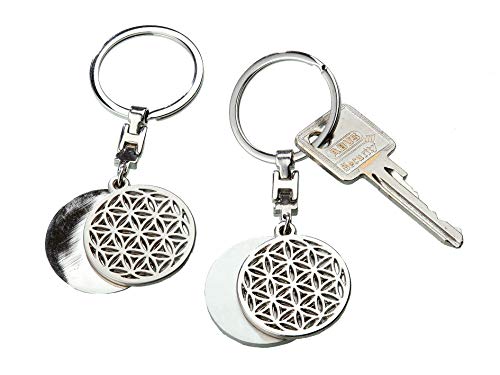 GILDE Schlüsselanhänger Lebensblume Metall poliert oder matt Höhe 9 cm, Geschenk von GILDE