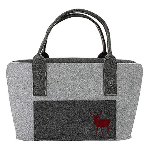 Gilde Shoppingtasche Filztasche mit Seitenfach hellgrau von GILDE