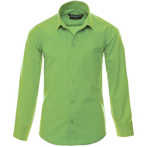 GILLSONZ A1New Kinder Party Freizeit Student Hemd Langarm (DE/NL/SE/PL, Numerisch, 140, 146, Regular, Apfelgrün) von GILLSONZ