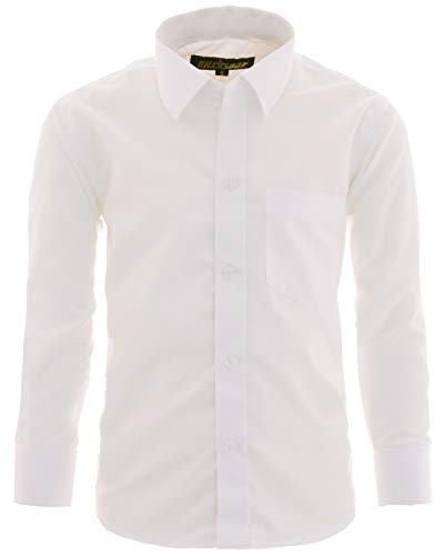 GILLSONZ A1vDa Kinder Party Hemd Freizeit Hemd bügelleicht Lange Arm, Creme, 86/92 (Herstellergröße: 1) von GILLSONZ