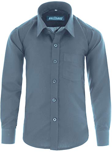 GILLSONZ A1 Kinder Party Hemd Freizeit Hemd bügelleicht Lange Arm von GILLSONZ