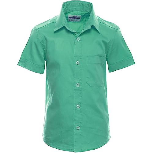 GILLSONZ DS72 Kinder Party Freizeit Student Hemd Kurzarm 100% Baumwolle (as3, Numeric, Numeric_140, Numeric_146, Regular, Mint) von GILLSONZ