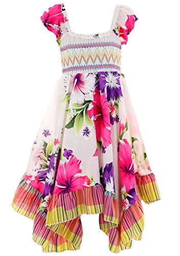 GILLSONZ Neu601vDa Mädchen Kinder Sommer Freizeit Kleid (110/116, Lila(601)) von GILLSONZ