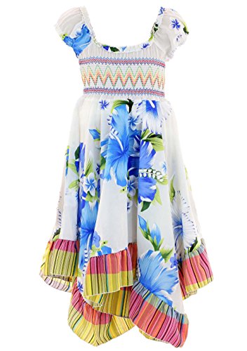GILLSONZ Neu601vDa Mädchen Kinder Sommer Freizeit Kleid (98/104, Blau(601)) von GILLSONZ