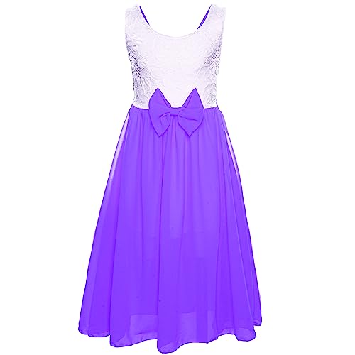 GILLSONZ PK-IT91 Mädchen Party Freizeit Sommer Kleid (as3, Numeric, Numeric_110, Numeric_116, Regular, Lila) von GILLSONZ