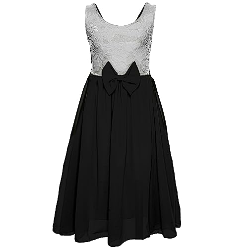 GILLSONZ PK-IT91 Mädchen Party Freizeit Sommer Kleid (as3, Numeric, Numeric_110, Numeric_116, Regular, Schwarz) von GILLSONZ