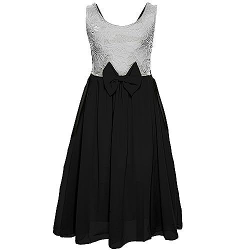 GILLSONZ PK-IT91 Mädchen Party Freizeit Sommer Kleid (as3, Numeric, Numeric_122, Numeric_128, Regular, Schwarz) von GILLSONZ