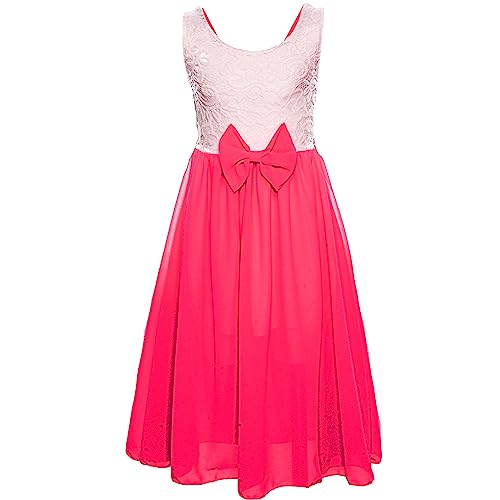 GILLSONZ PK-IT91 Mädchen Party Freizeit Sommer Kleid (as3, Numeric, Numeric_128, Numeric_134, Regular, Fuchsia(Pink)) von GILLSONZ