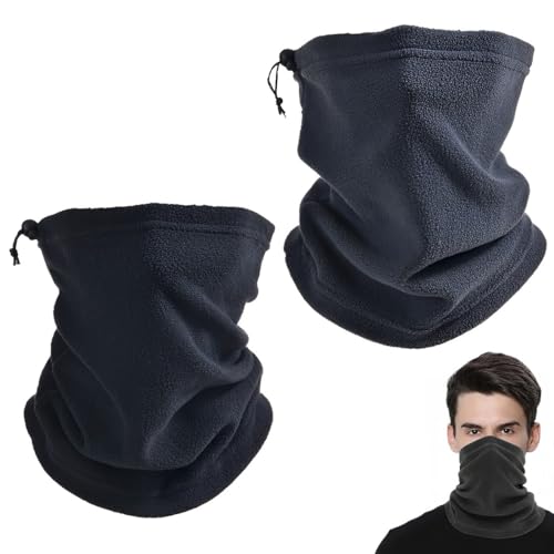 GILWUMO Multifunktionstuch Schlauchschal, 2 Stück Damen Herren Winter Loop Schal Weichem Fleece Halswärmer Winddicht Ski Maske Schlauchschal Warmer für Skifahren Laufen Radfahren von GILWUMO