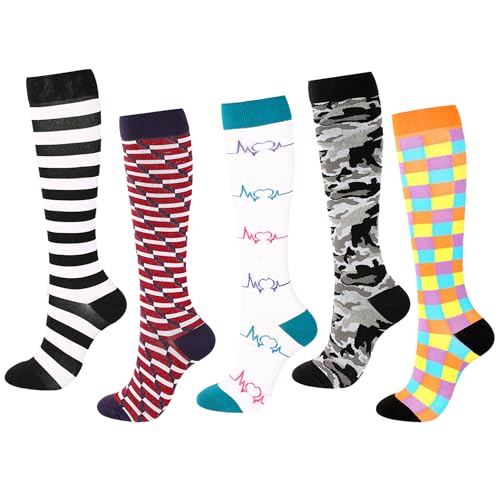 Gima - Knielange farbige Socken mit abgestufter Kompression zur Verbesserung der Durchblutung, L-XL, Fantasie 3, 41205 von GIMA