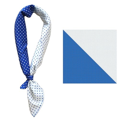GIMIRO Männer simulierte Seidenschal 53x53cm Blau-Weiß mit Punktemuster, Polyester Halstuch für Business und Freizeit (Blue White Mini Dots) von GIMIRO