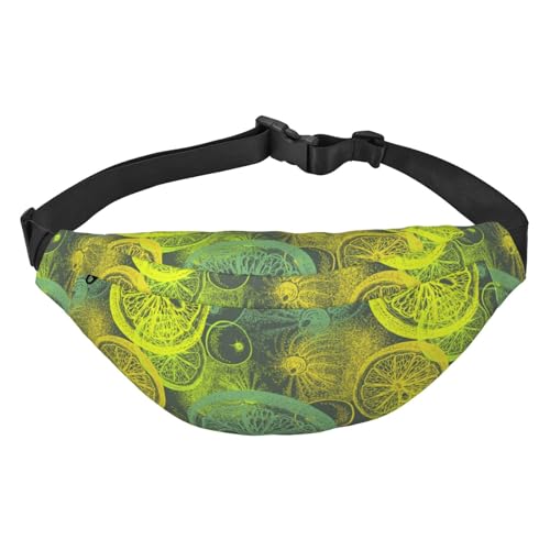 Amazing Lemon Pattern Citrus Waist Pack for Running Fanny Pack for Women and Men Crossbody Belt Bag Bum Bag, mehrfarbig, Einheitsgröße, Kuriertasche von GIMMAV